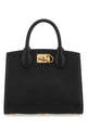 Ferragamo Black Leather The Studio Handbag