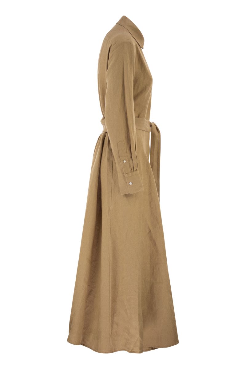 Polo Ralph Lauren Long Linen Shirt Dress With Belt