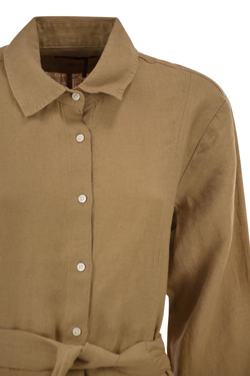 Polo Ralph Lauren Long Linen Shirt Dress With Belt