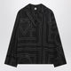 Toteme Black Monogram Silk Pajama Shirt