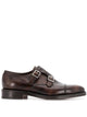 John Lobb Brown Leather Buckle Monk Shoes