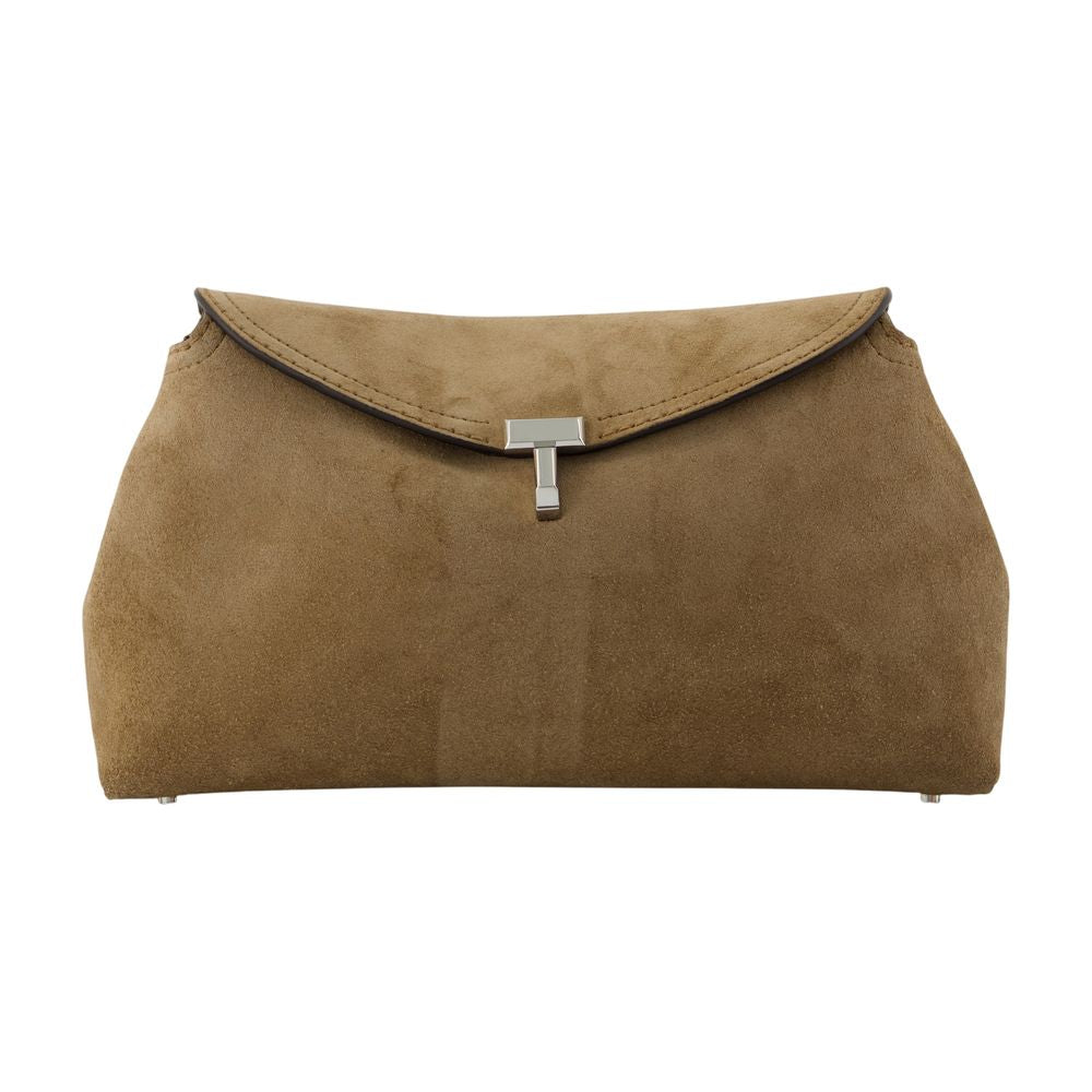 Toteme T-Lock Clutch -  - Leather - Beige