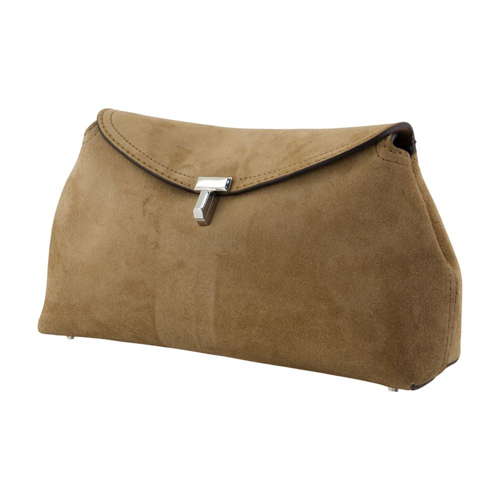 Toteme T-Lock Clutch -  - Leather - Beige