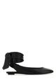 The Attico Black Leather Cloã¨ Slippers