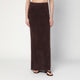 Soft Goat  Long Mocha-Coloured Brushed Cashmere Skirt