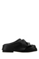 The Attico Black Leather Mini Robin Slippers