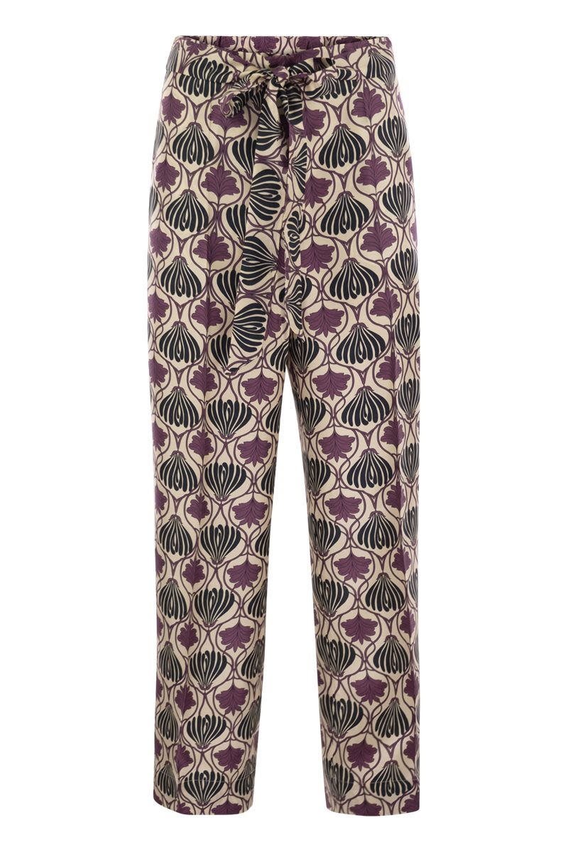 S Max Mara Timec - Printed Silk Fluid Trousers