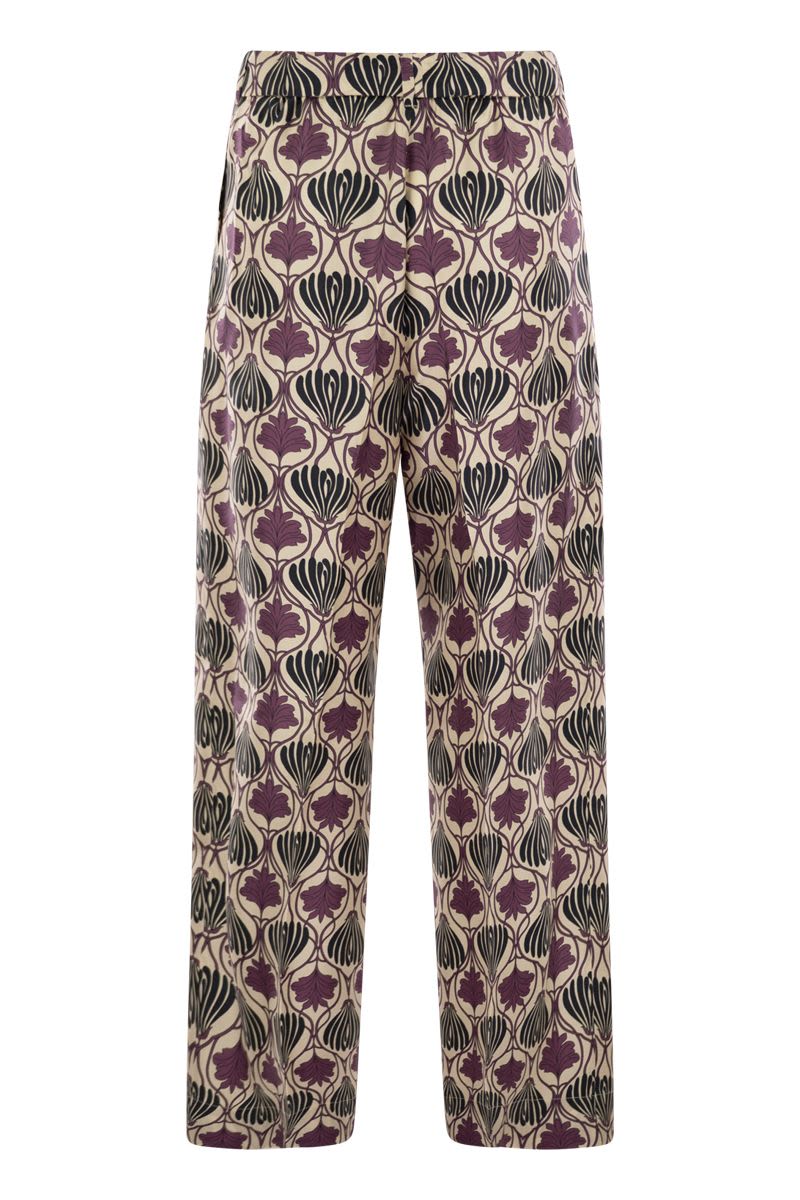 S Max Mara Timec - Printed Silk Fluid Trousers