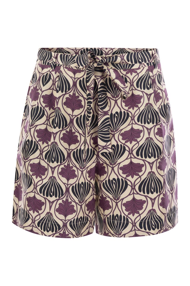 S Max Mara Metello - Printed Silk Fluid Short Trousers