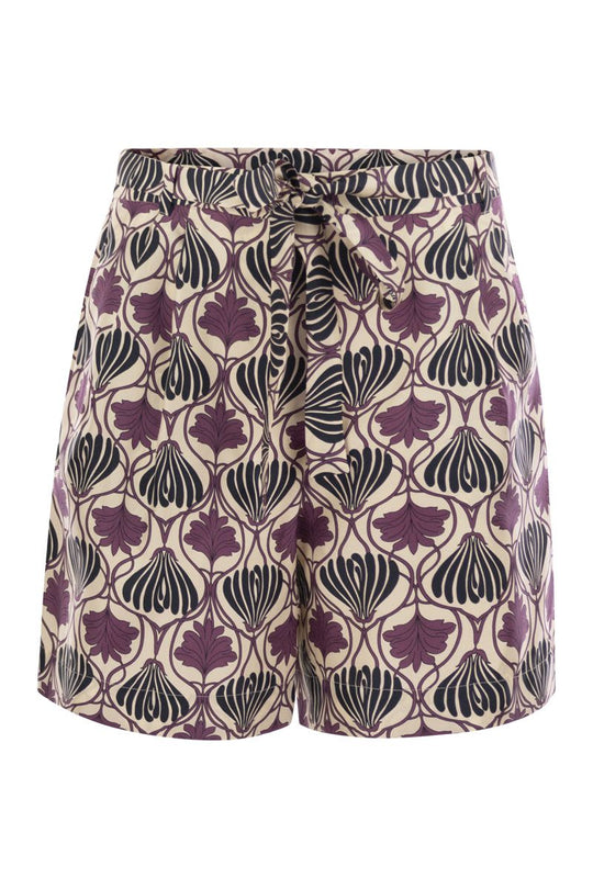 S Max Mara Metello - Printed Silk Fluid Short Trousers