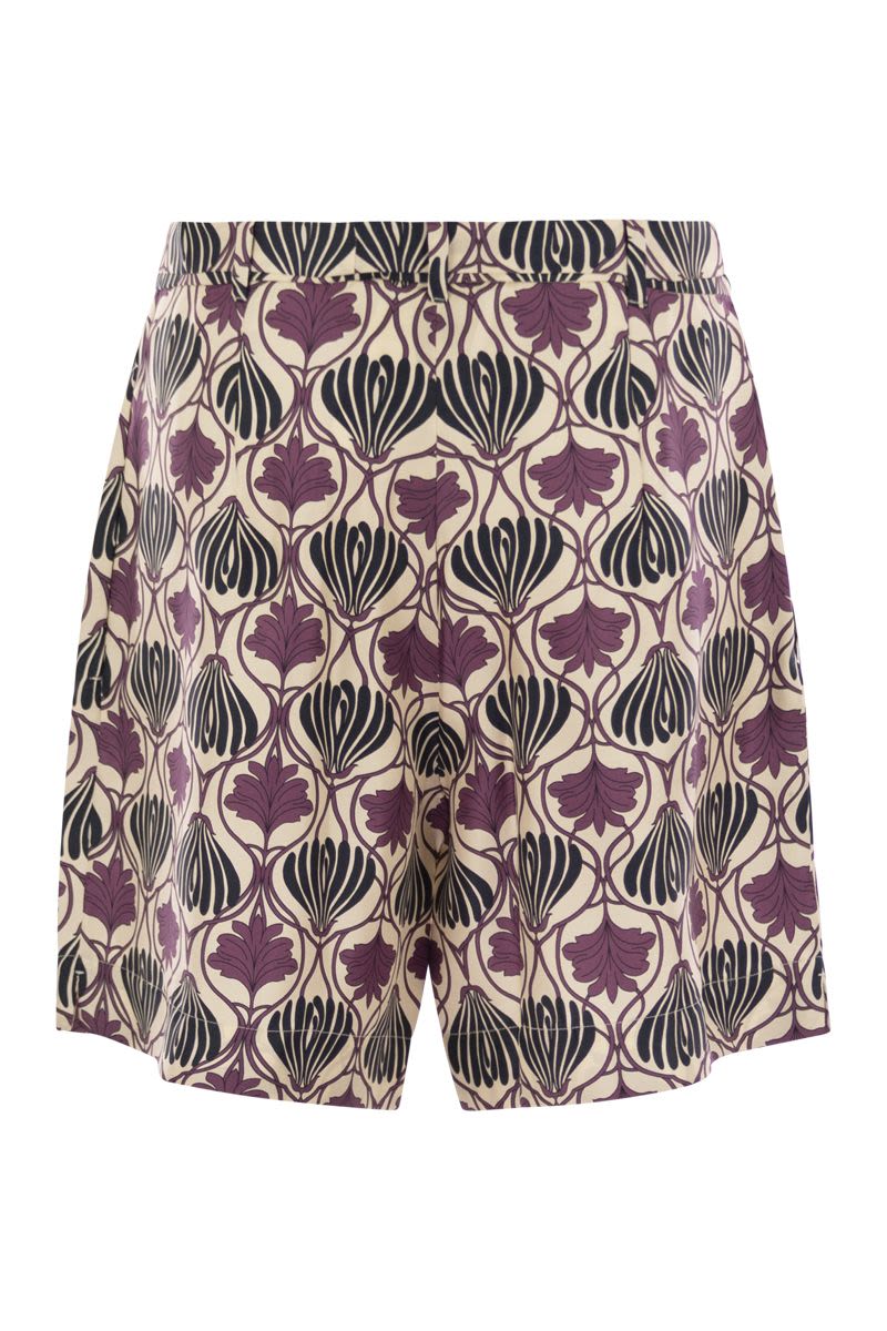 S Max Mara Metello - Printed Silk Fluid Short Trousers