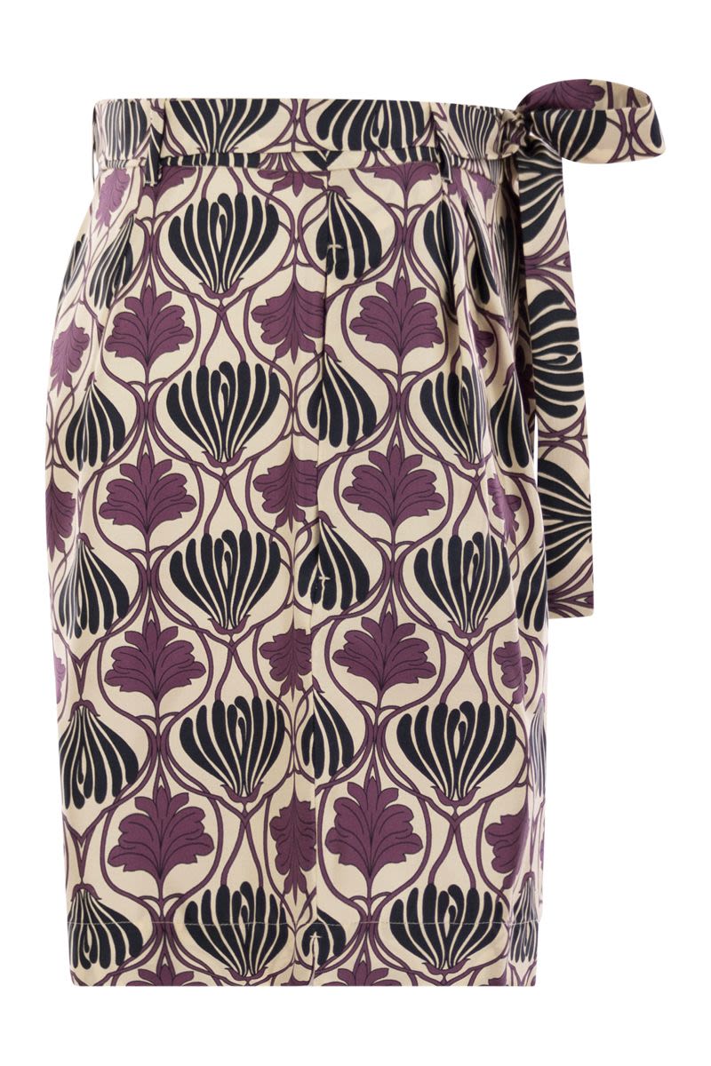 S Max Mara Metello - Printed Silk Fluid Short Trousers