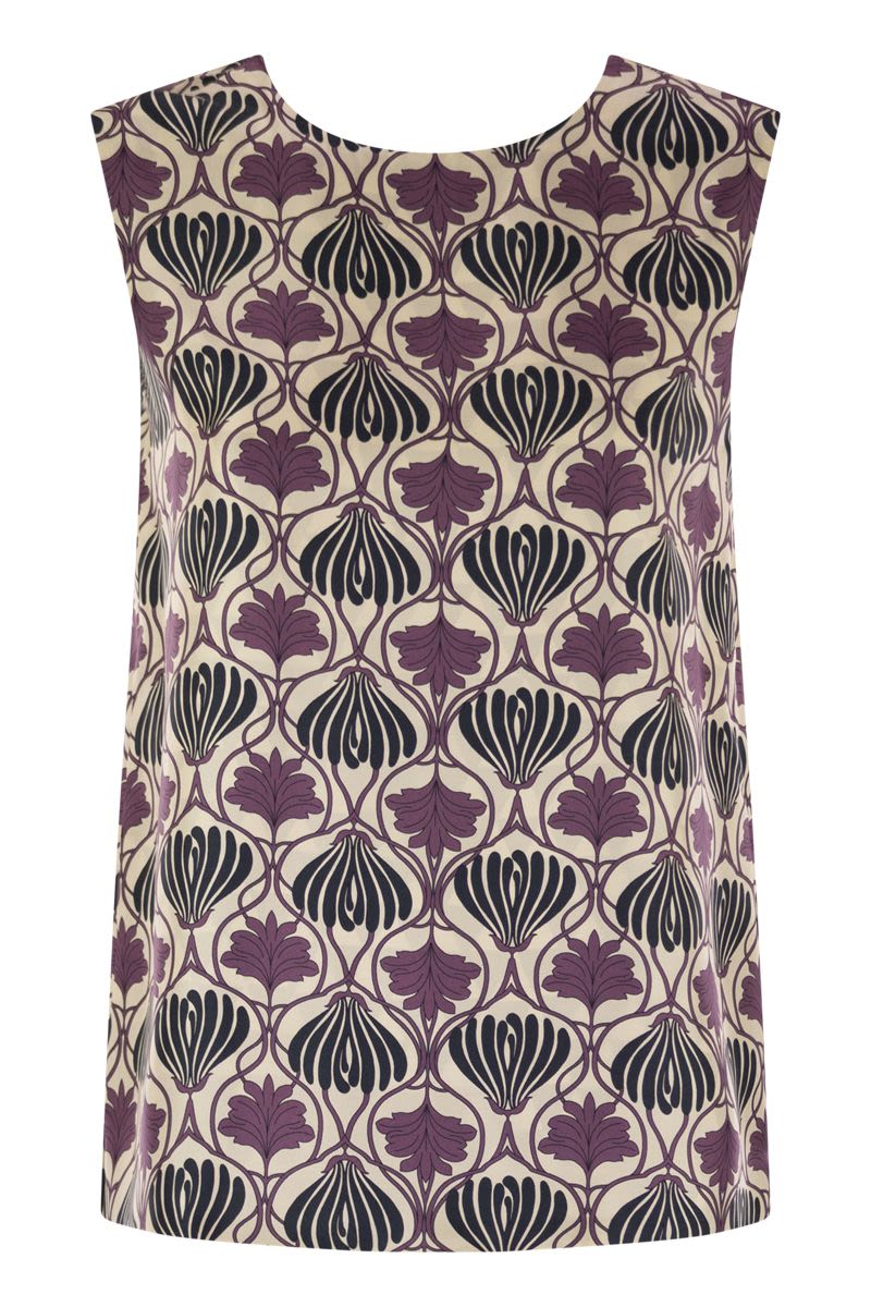 S Max Mara Timetop - Reversible Printed Silk Top