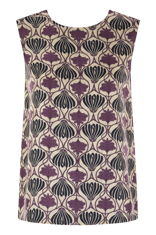 S Max Mara Timetop - Reversible Printed Silk Top