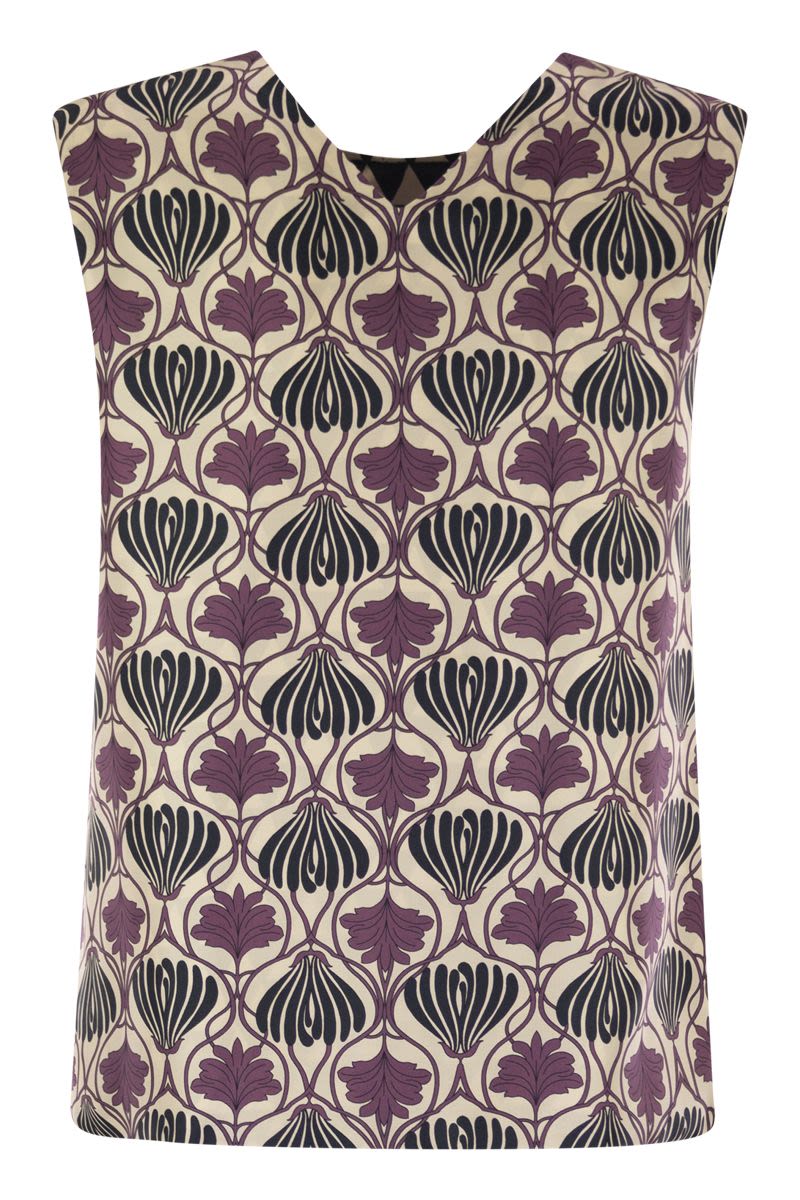 S Max Mara Timetop - Reversible Printed Silk Top