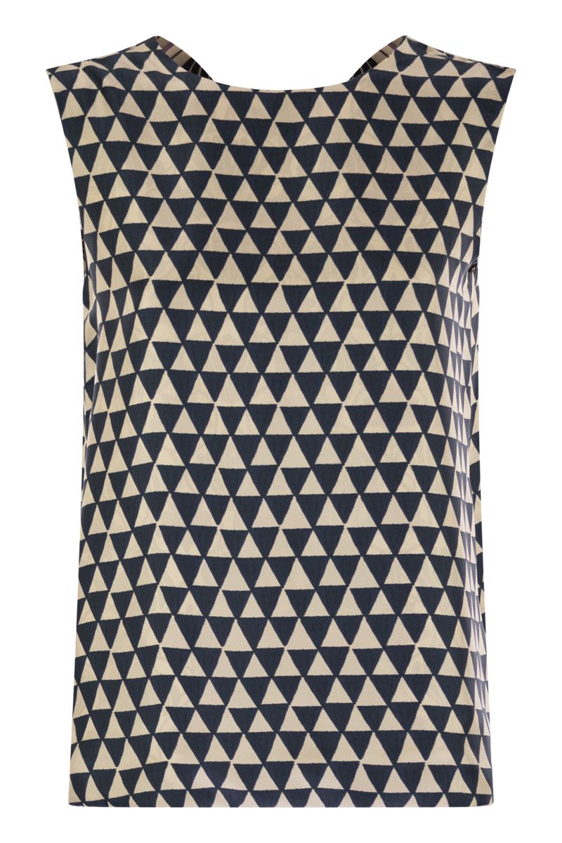 S Max Mara Timetop - Reversible Printed Silk Top