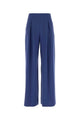 Max Mara Blue Stretch Satin Palude Palazzo Pant