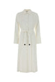 Max Mara White Stretch Linen Blend Nordica Shirt Dress