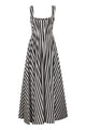 Max Mara Sportmax Spxfilmato – Striped Cotton Midi Dress With Full Skirt