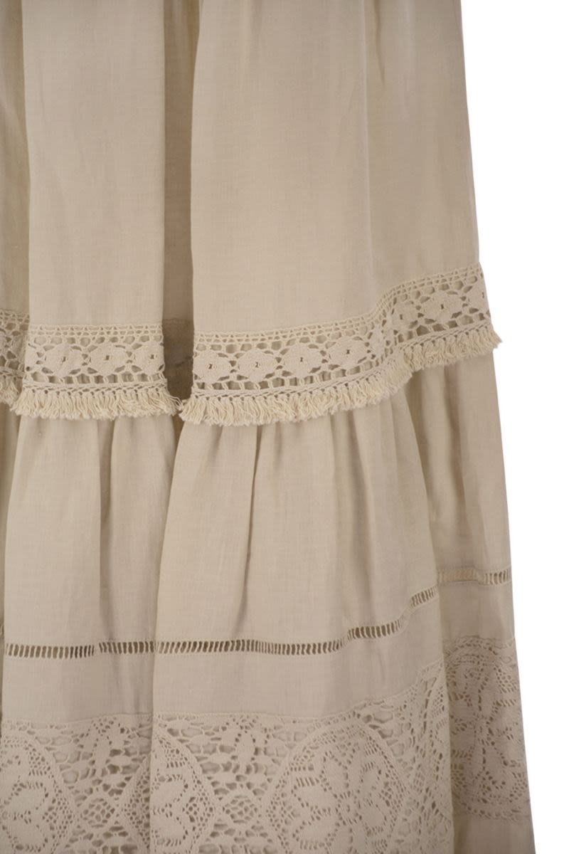 Weekend Max Mara Wkipallore – Long Linen Skirt With Lace Inserts