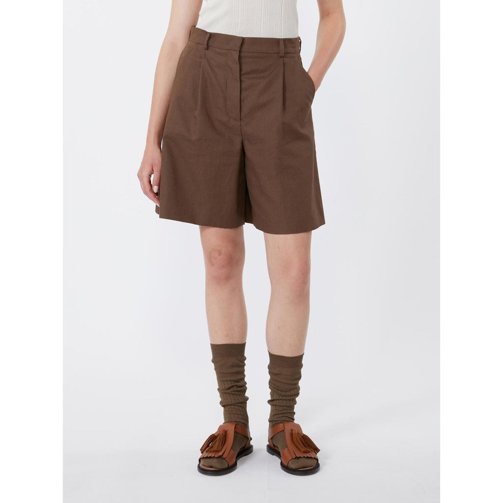 Weekend Max Mara Wkdecuba - Cotton And Linen Canvas Bermuda Shorts