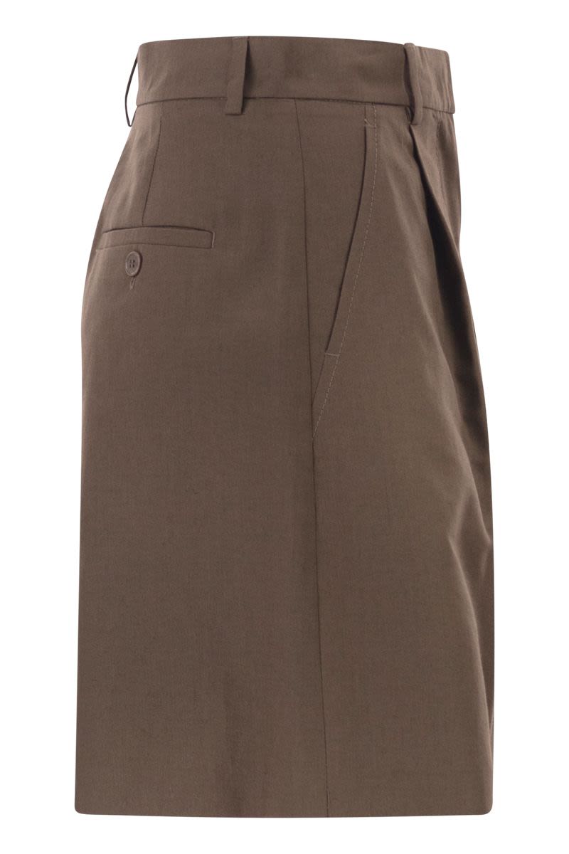 Weekend Max Mara Wkdecuba - Cotton And Linen Canvas Bermuda Shorts