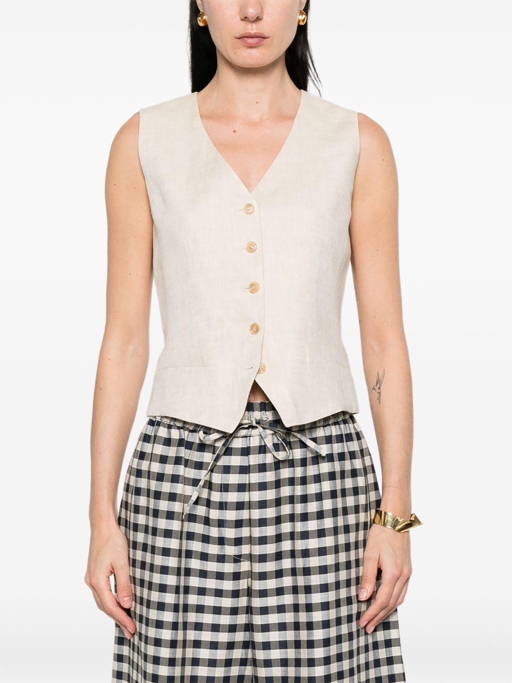 Weekend Max Mara Pace Raw Linen Vest