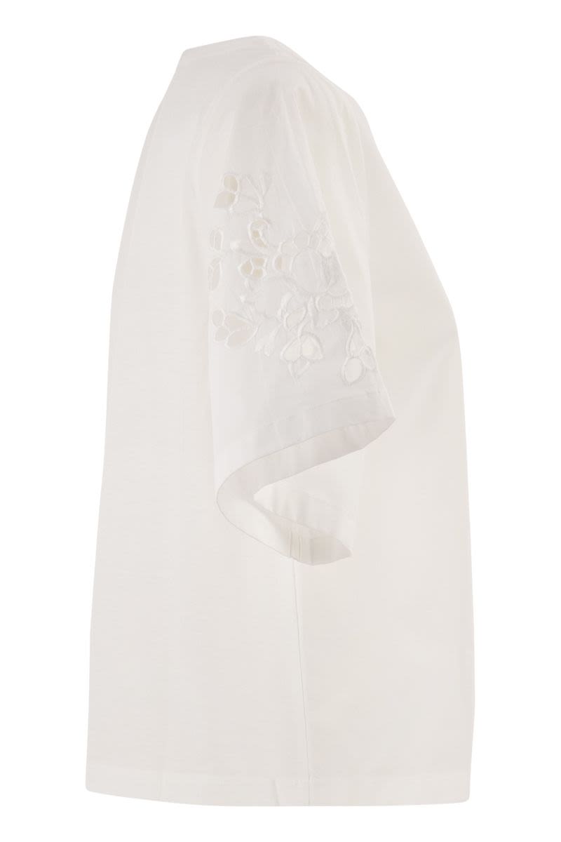 Weekend Max Mara Wkdtarga - Cotton Poplin Top With Embroidery