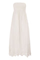 Max Mara Strapless Linen Dress With Embroidered Hem