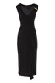 Max Mara Mstaureo - Draped Viscose Midi Dress With Jewel Detail