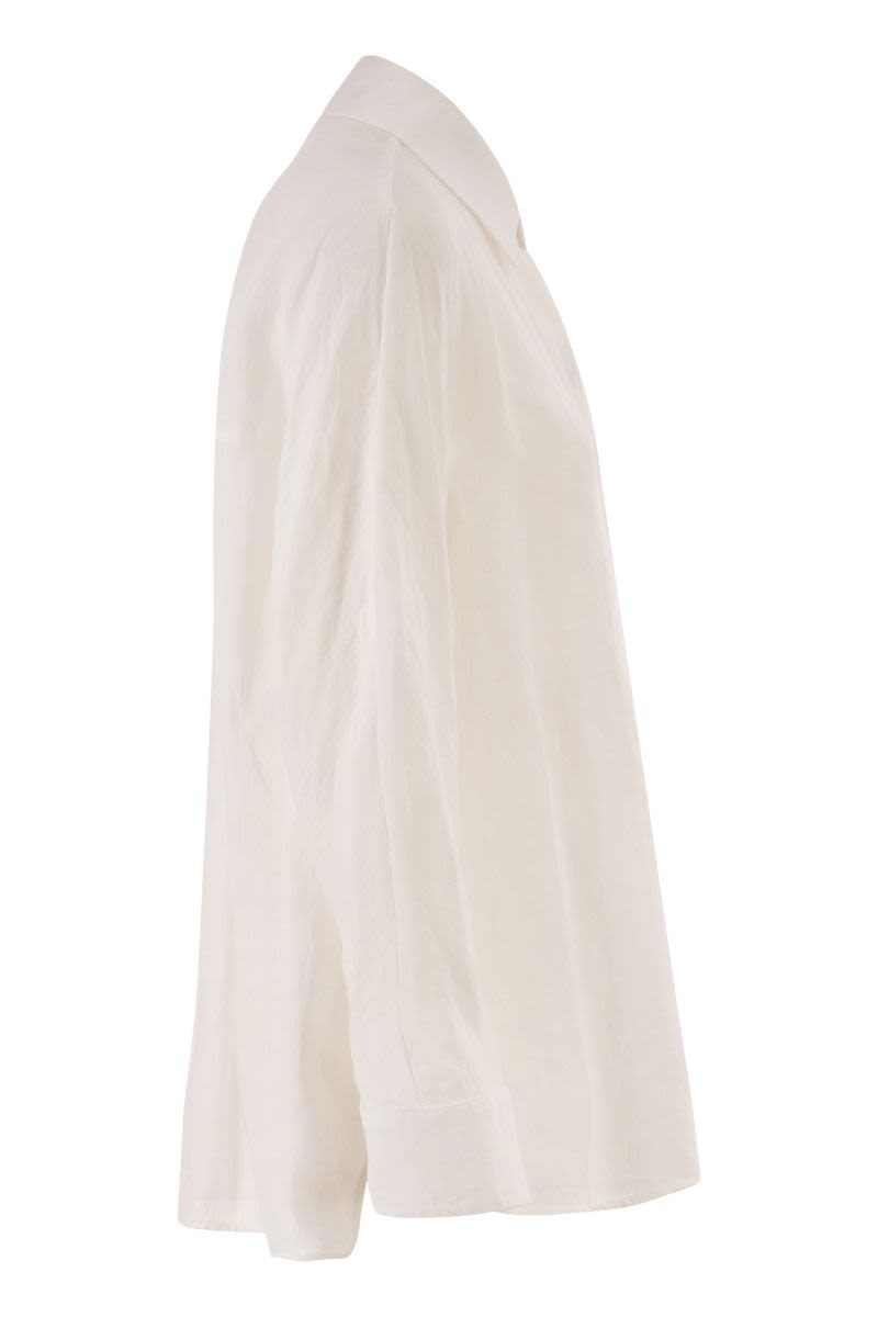 S Max Mara Smmgala - Linen Shirt With Fluid Silhouette And Patch Pocket