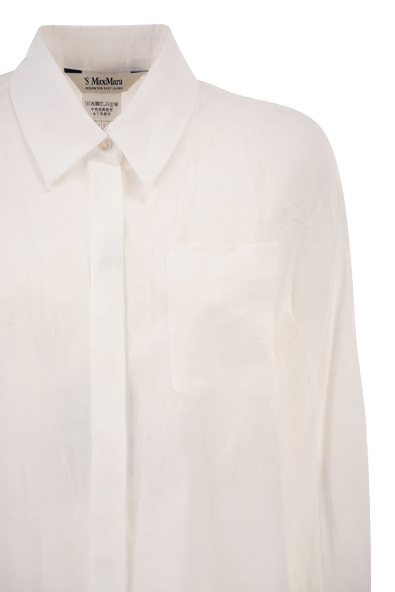S Max Mara Smmgala - Linen Shirt With Fluid Silhouette And Patch Pocket