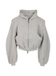 The Attico Boxy Zipup Hoodie In Melange Grey Cotton