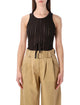Sessun Sessùn Andrade Cotton Knit Openwork Bodysuit