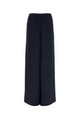 Max Mara Navy Blue Silk Volonta Wide-Leg Pant