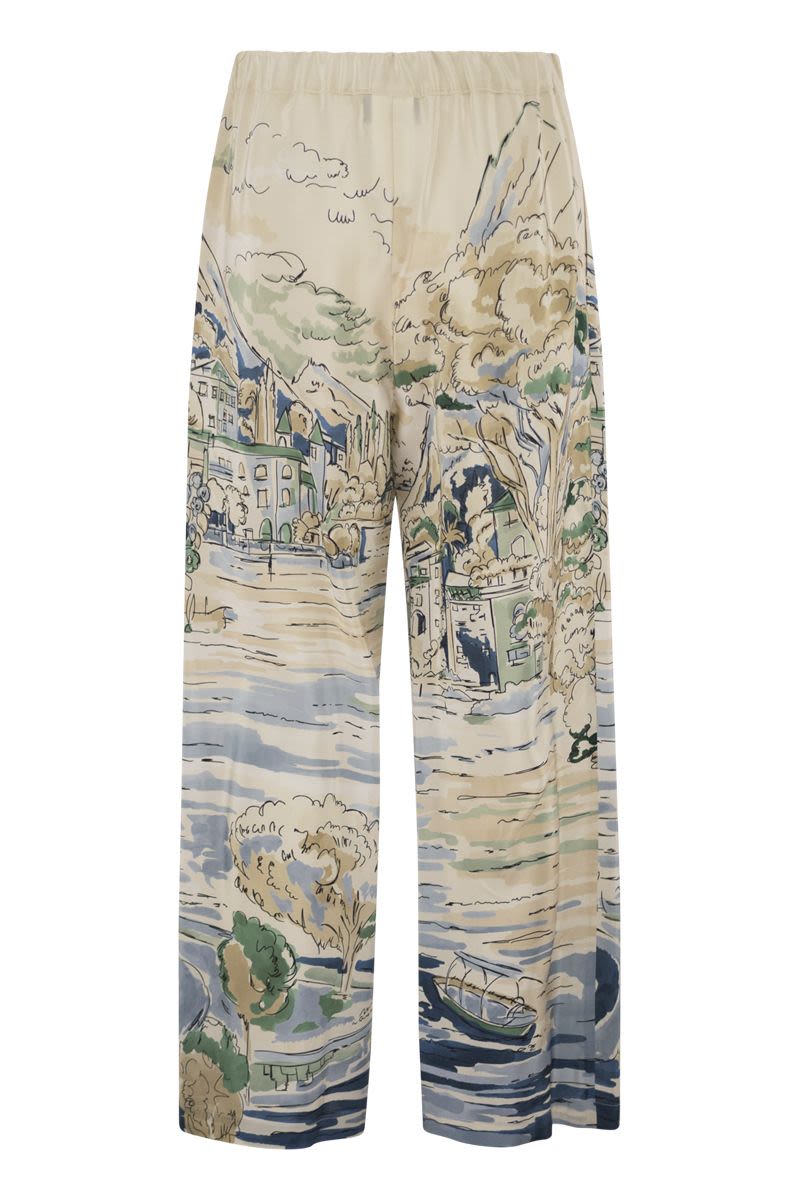 Weekend Max Mara Wkdcurva - Printed Pure Silk Fluid Trousers