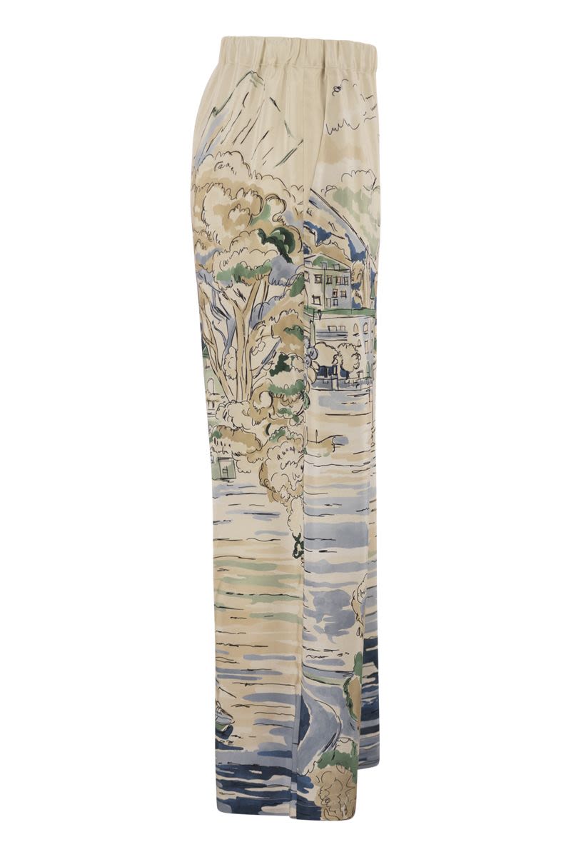 Weekend Max Mara Wkdcurva - Printed Pure Silk Fluid Trousers