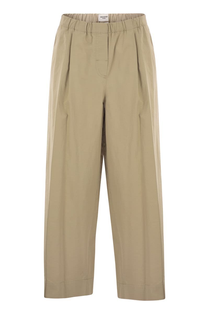Weekend Max Mara Wkdlibero - Pure Cotton Wide-Leg Trousers