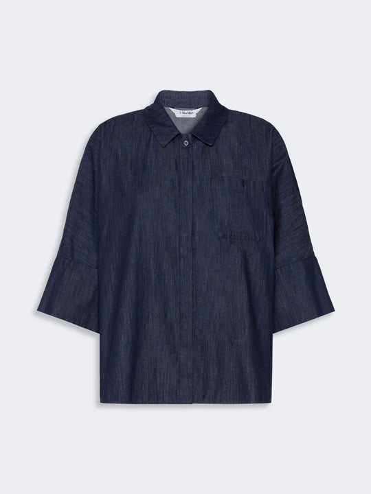 S Max Mara Stmrugiada - Lightweight Denim Shirt With Short Sleeves