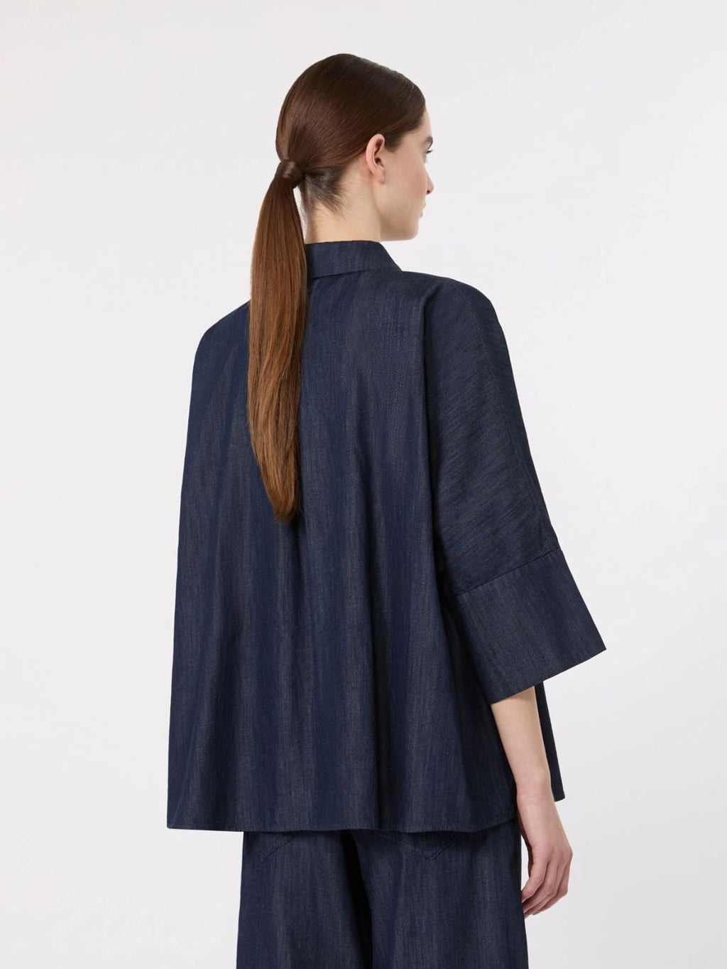 S Max Mara Stmrugiada - Lightweight Denim Shirt With Short Sleeves