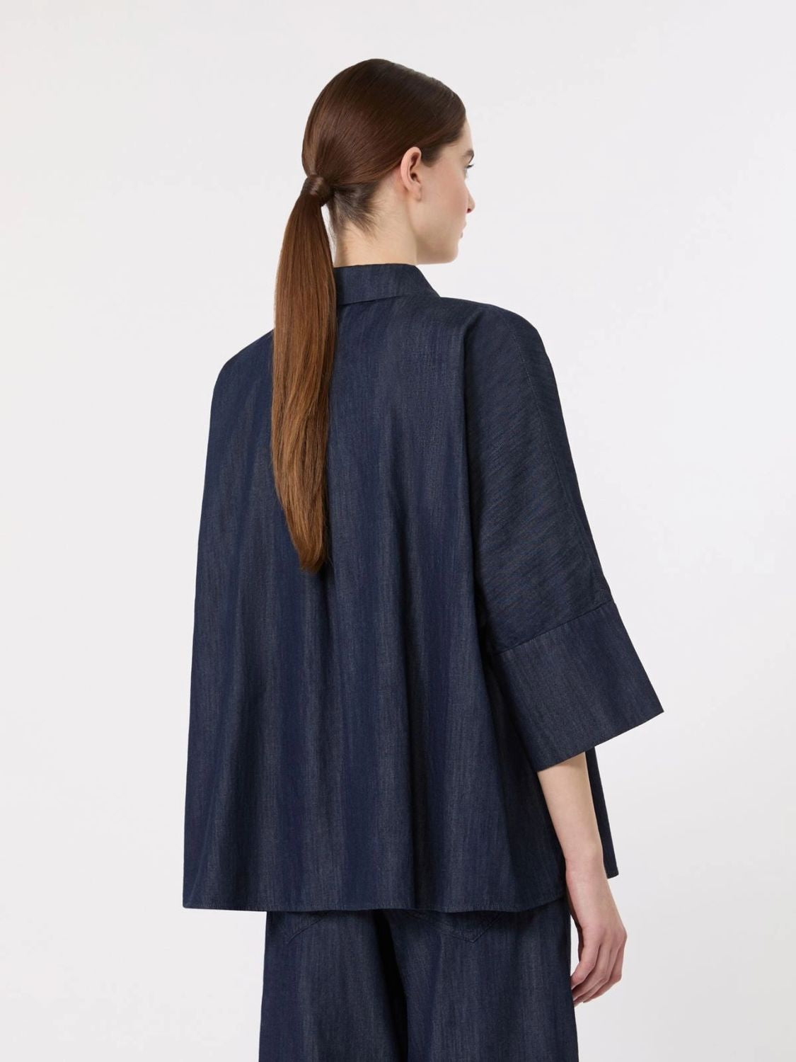 S Max Mara Stmrugiada - Lightweight Denim Shirt With Short Sleeves