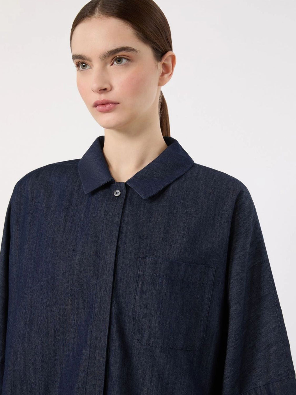 S Max Mara Stmrugiada - Lightweight Denim Shirt With Short Sleeves