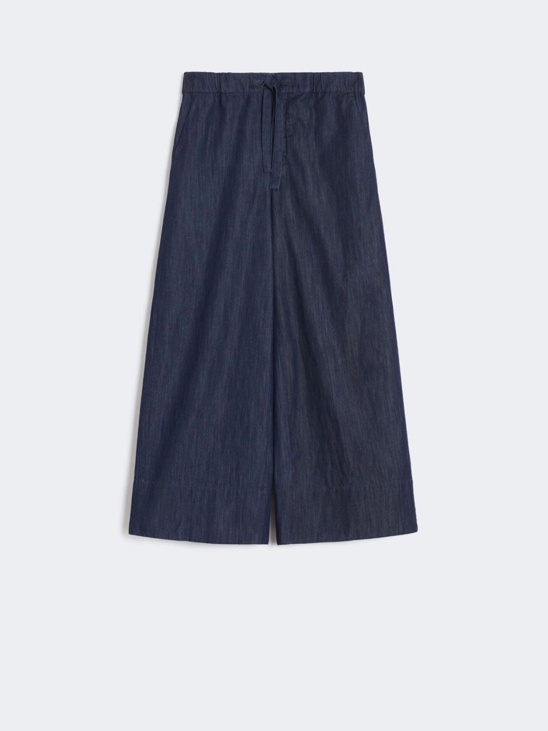 S Max Mara Stmjour - Wide-Leg Cotton Denim Trousers With Drawstring Waist