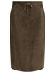 Max Mara S Suede Leather Midi Skirt