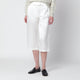 Cordera White Linen-Blend Satin Bermuda Shorts