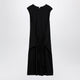 Toteme Maxi Jersey Dress With Belt In Black Cotton