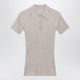 Toteme Greige Ribbed Cashmere And Silk Polo