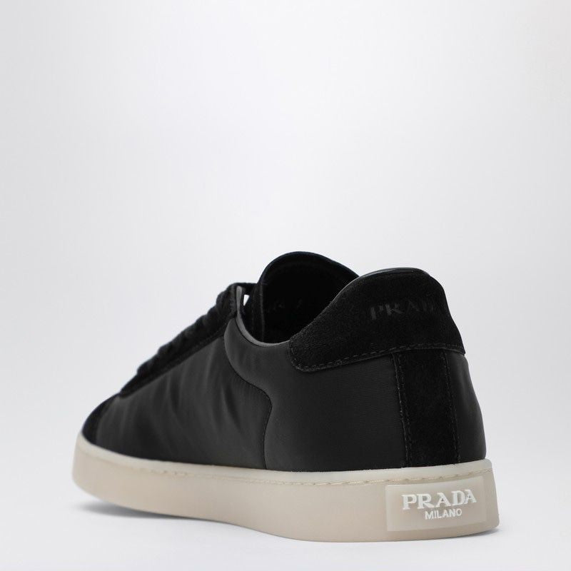 Prada Black Fabric And Suede Sneakers