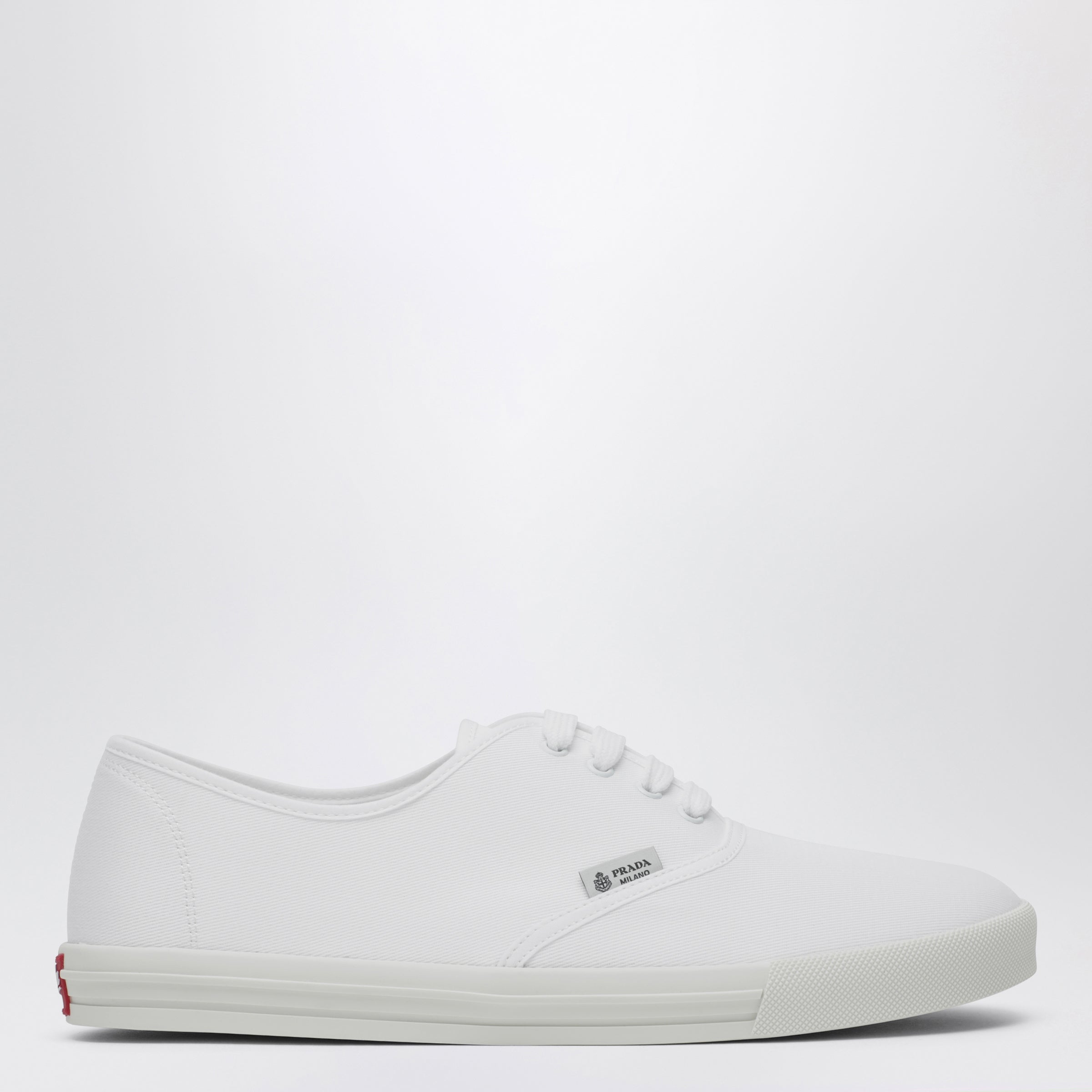 Prada White Drill Fabric Sneakers