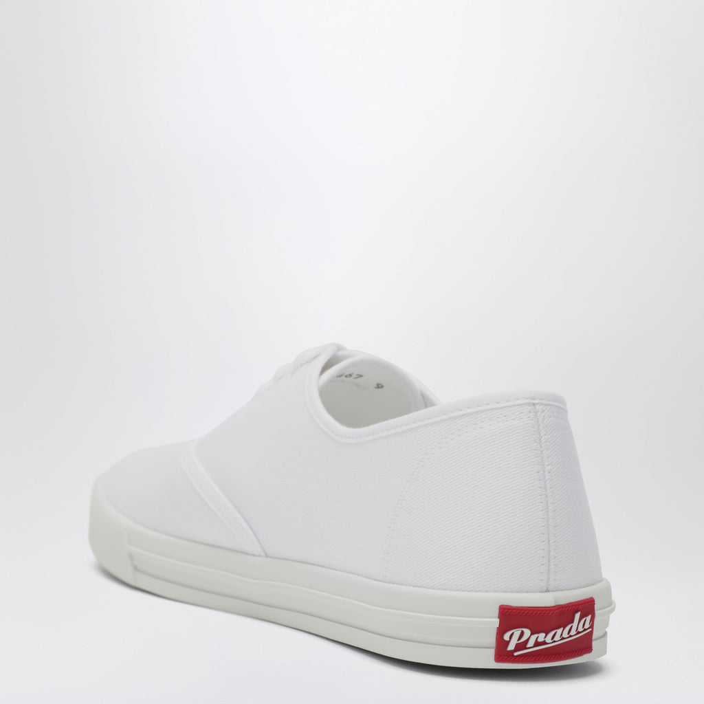 Prada White Drill Fabric Sneakers